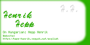 henrik hepp business card